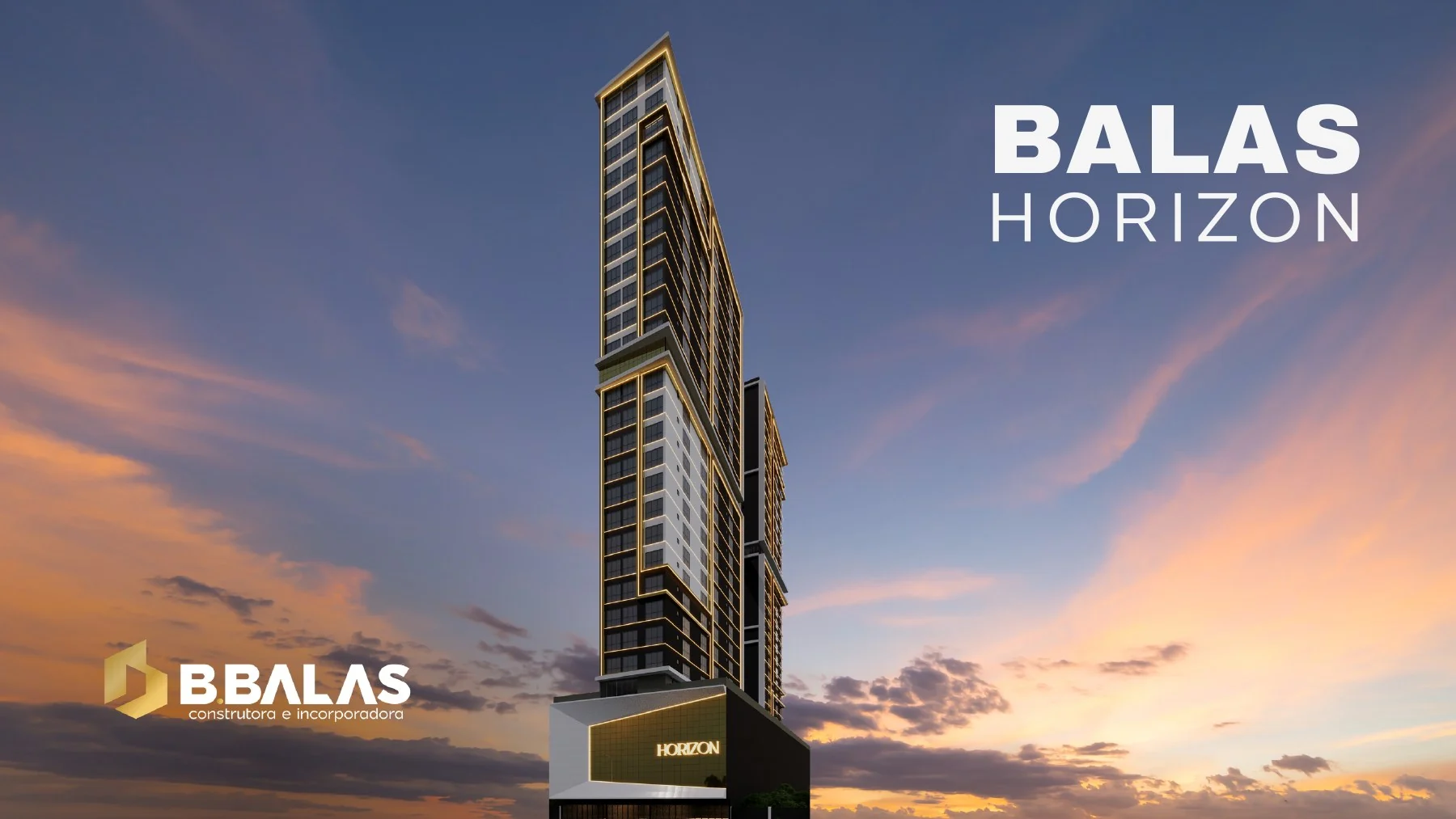 Renderização promocional do Balas Horizon ao entardecer